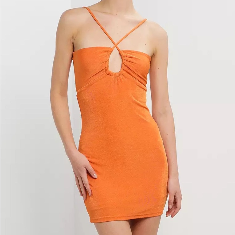 Peppermayo Golden Girl Orange Mini Dress